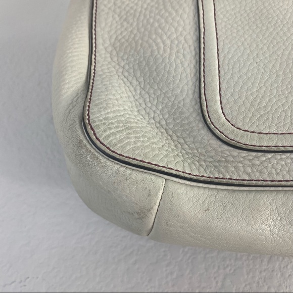 Coach Cream Leather Metal Ring Shoulder Flap Bag - Picture 8 of 14